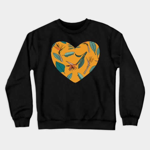 Bird of Paradise Flower Crewneck Sweatshirt by WalkSimplyArt